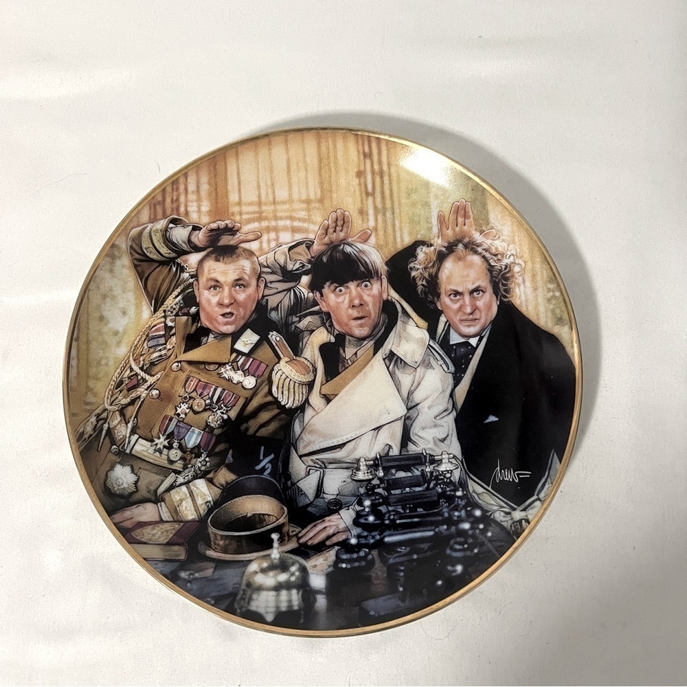 “The Three Stooges” 1993 Franklin Mint Fine Porcelain Plate # Z5783 EUC